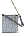 Fendi Blue Cotton Clutch Bag