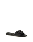 Fendi Black Calf Leather Bos Taurus Flat Sandals