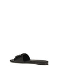 Fendi Black Calf Leather Bos Taurus Flat Sandals
