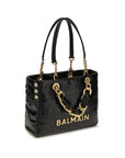 Balmain Black Calf Leather Bos Taurus Shoulder Bag