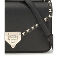 Valentino Garavani Black Calf Leather Bos Taurus Shoulder Bag
