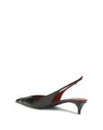 Valentino Garavani Black Calf Leather Bos Taurus Mid Heel Pumps