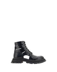 Alexander McQueen Black Calf Leather Bos Taurus Lace-Up Boots