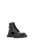 Alexander McQueen Black Calf Leather Bos Taurus Lace-Up Boots