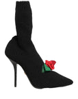 Dolce & Gabbana Black Stiletto Heels Mid Calf Boots Shoes