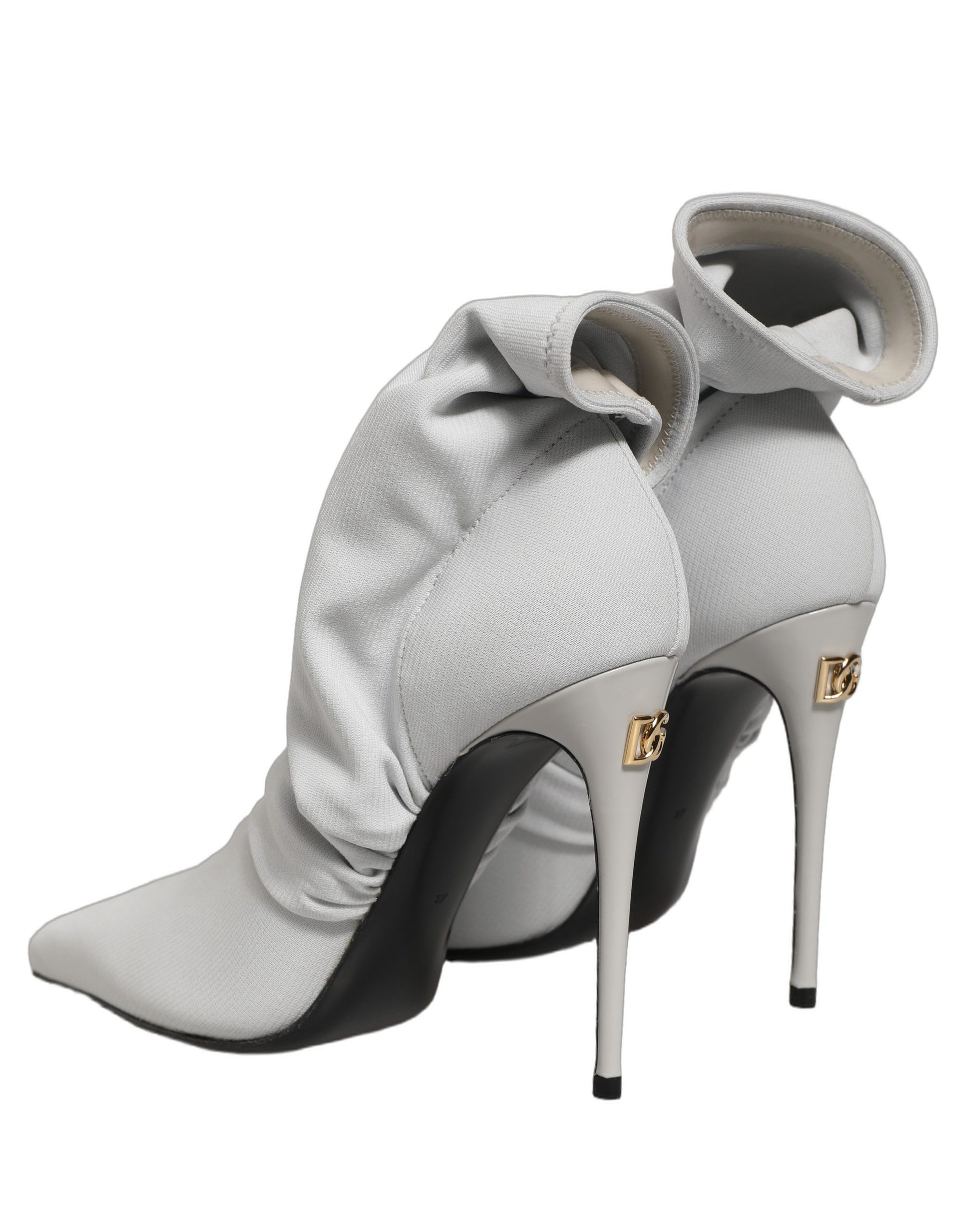 Dolce &amp; Gabbana Gray Stretch Socks Heels Ankle Boots Shoes