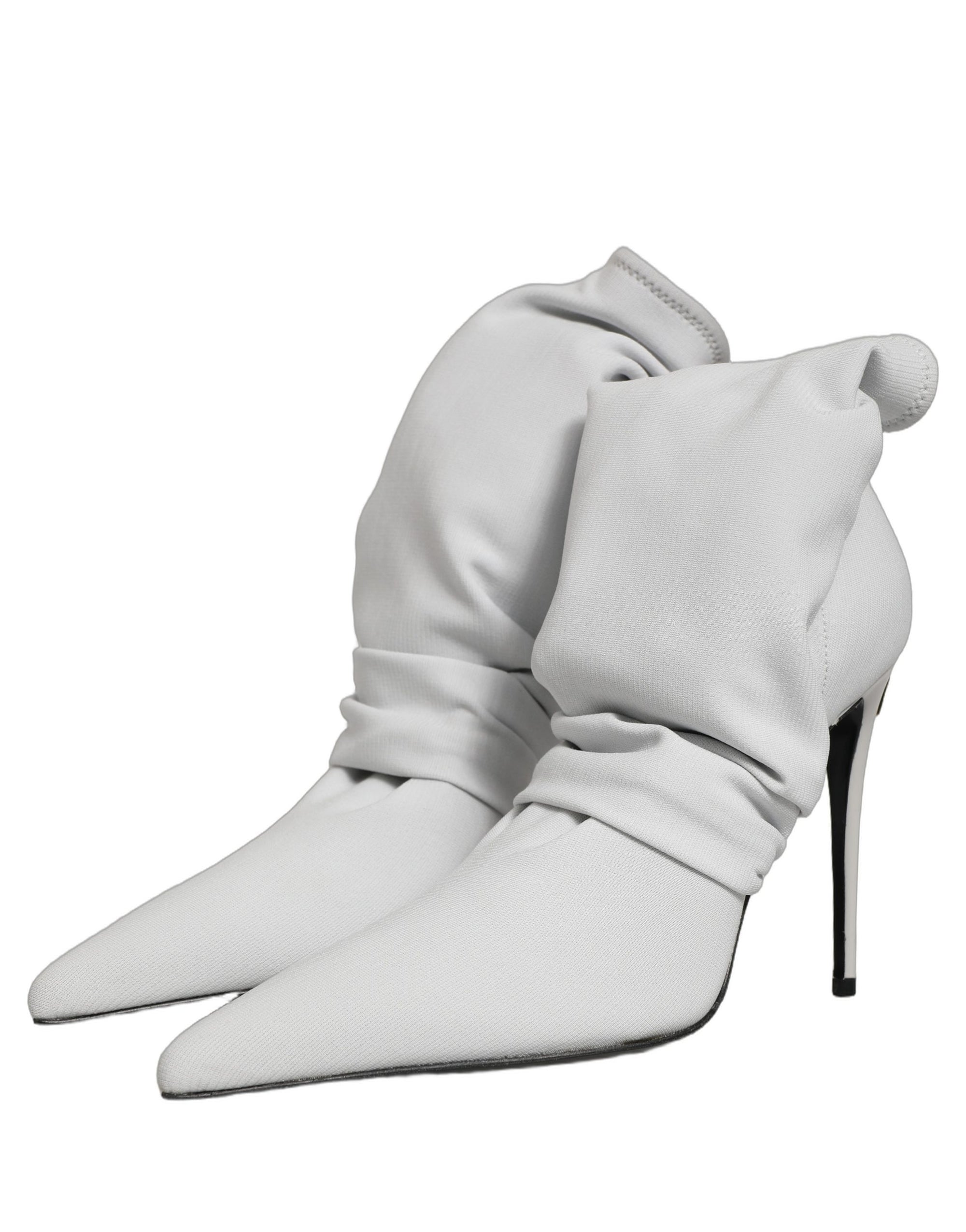 Dolce &amp; Gabbana Gray Stretch Socks Heels Ankle Boots Shoes