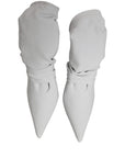 Dolce & Gabbana Gray Stretch Socks Heels Ankle Boots Shoes