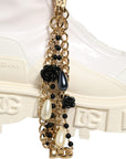 Dolce & Gabbana White Leather Rubber Logo Ankle Boots Shoes