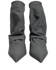 Dolce & Gabbana Gray Stretch Socks Heels Ankle Boots Shoes