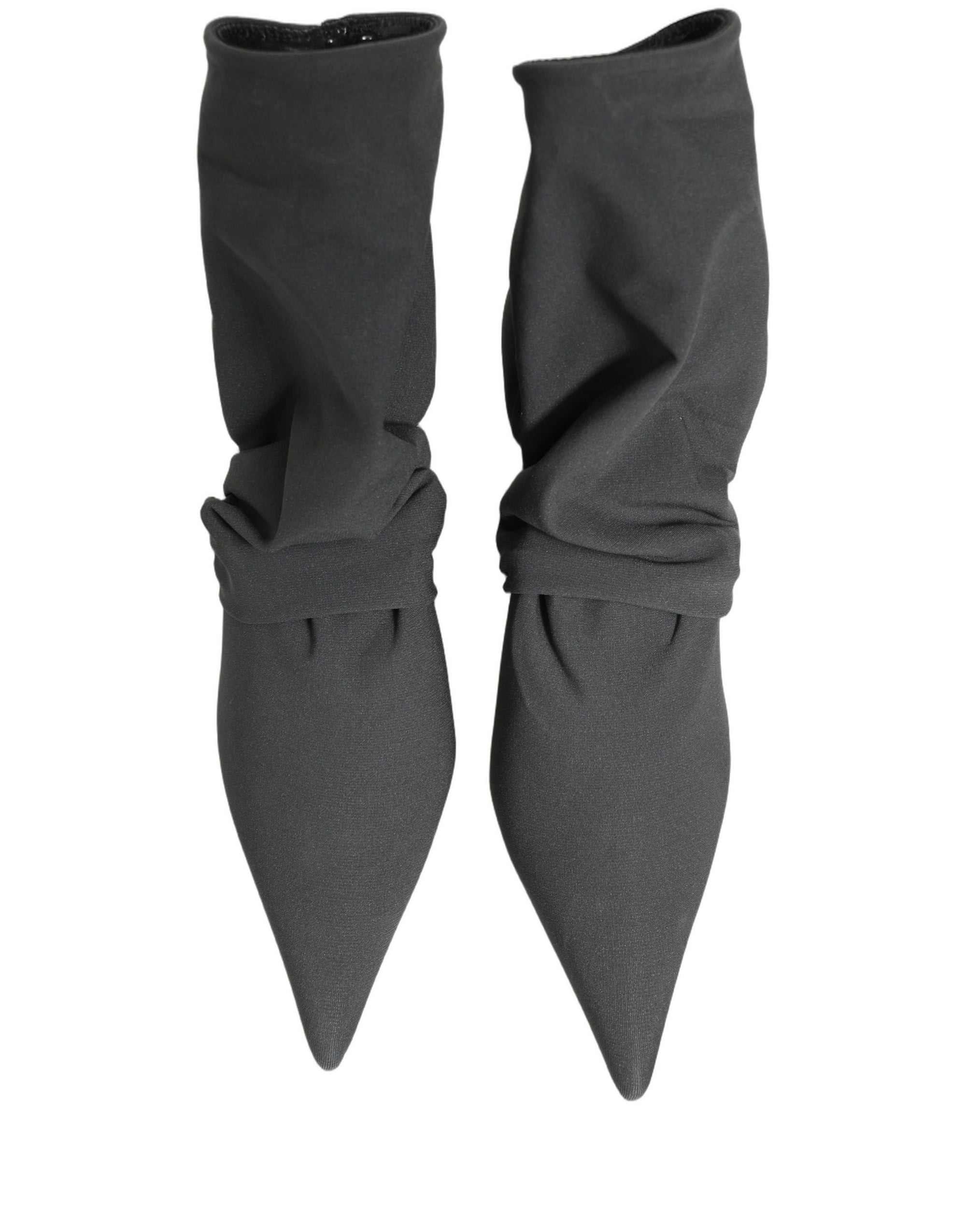 Dolce &amp; Gabbana Gray Stretch Socks Heels Ankle Boots Shoes