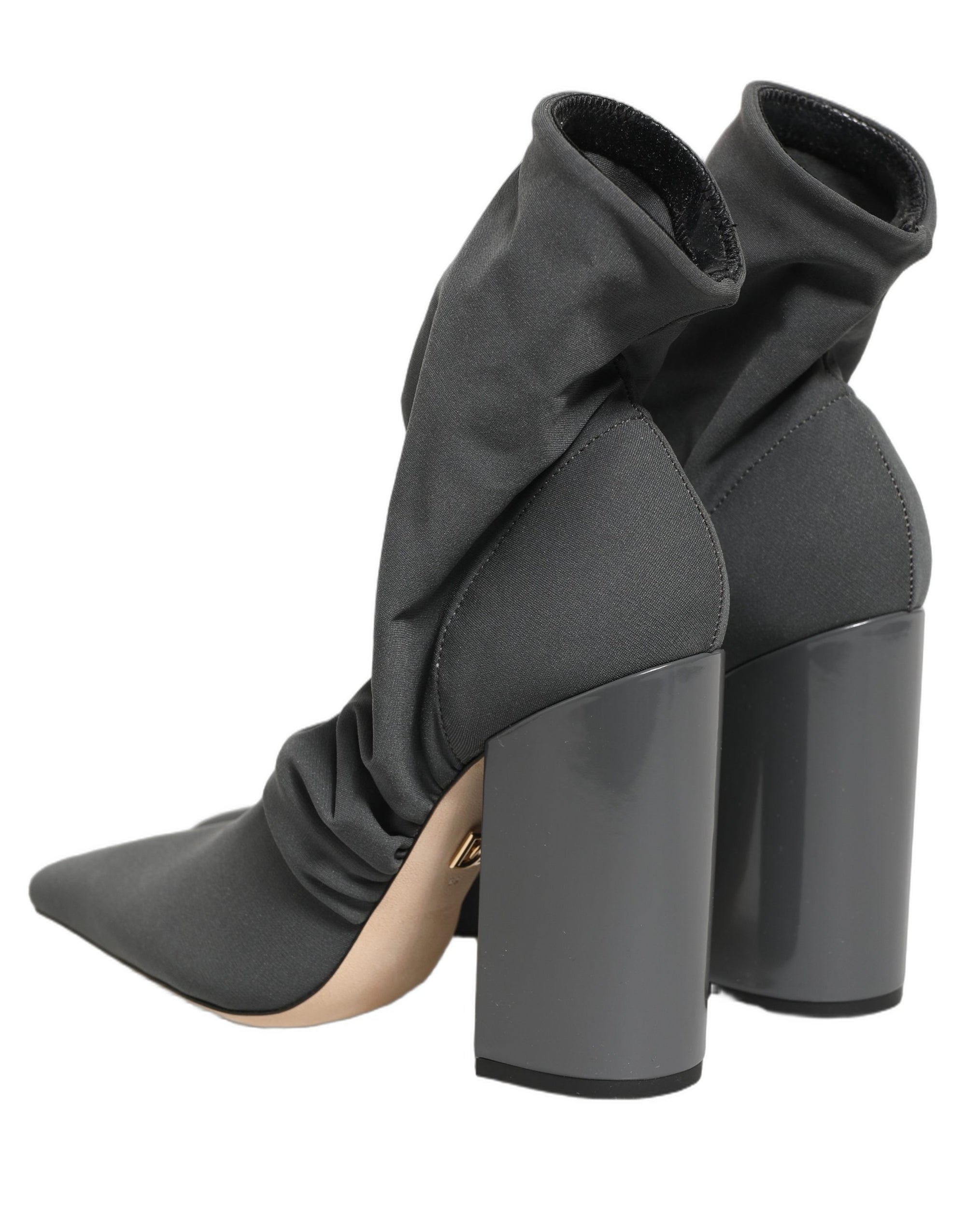 Dolce &amp; Gabbana Gray Stretch Socks Heels Ankle Boots Shoes
