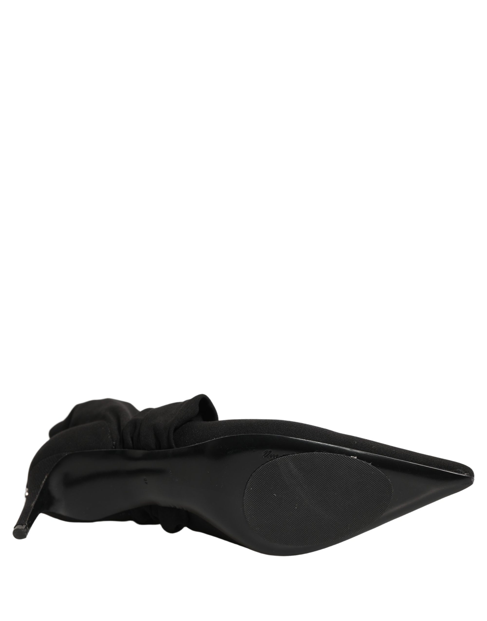 Dolce &amp; Gabbana Black Stretch Socks Heels Ankle Boots Shoes