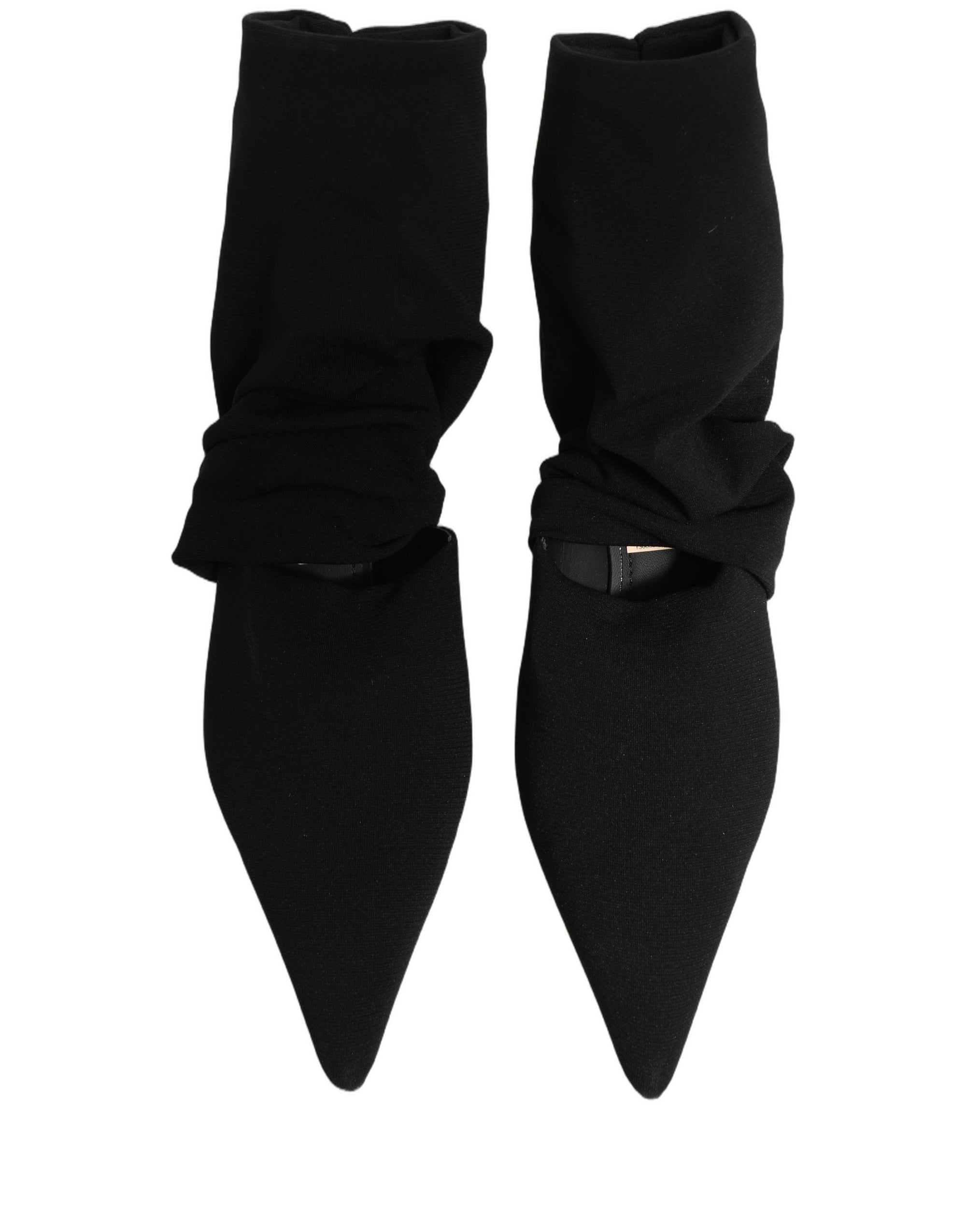 Dolce &amp; Gabbana Black Stretch Socks Heels Ankle Boots Shoes