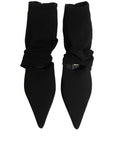 Dolce & Gabbana Black Stretch Socks Heels Ankle Boots Shoes