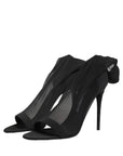 Dolce & Gabbana Black Nylon Mesh Sock Style Boots Shoes