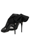 Dolce & Gabbana Black Nylon Mesh Sock Style Boots Shoes