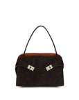 Ferragamo Brown Calf Leather Bos Taurus Shoulder Bag