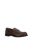 Miu Miu Brown Calf Leather Bos Taurus Slip-On Loafers