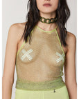 Patrizia Pepe Yellow Polyester Tank Tops