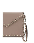 Valentino Garavani Beige Calf Leather Bos Taurus Clutch Bag