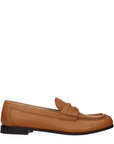 Miu Miu Brown Leather Slip-On Loafers