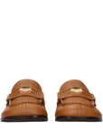 Miu Miu Brown Leather Slip-On Loafers