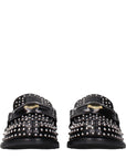 Miu Miu Black Leather Slip-On Loafers