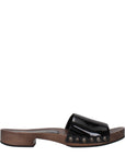 Miu Miu Black Leather Slippers