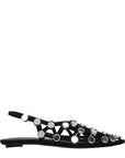 The Attico Black Leather Ballet Flats