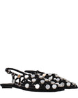 The Attico Black Leather Ballet Flats