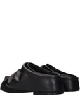 The Attico Black Leather Slippers