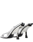 The Attico Gray Leather Stiletto Heel Sandals
