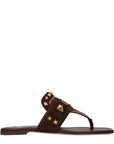 Valentino Garavani Brown Leather Flip-Flop Sandals
