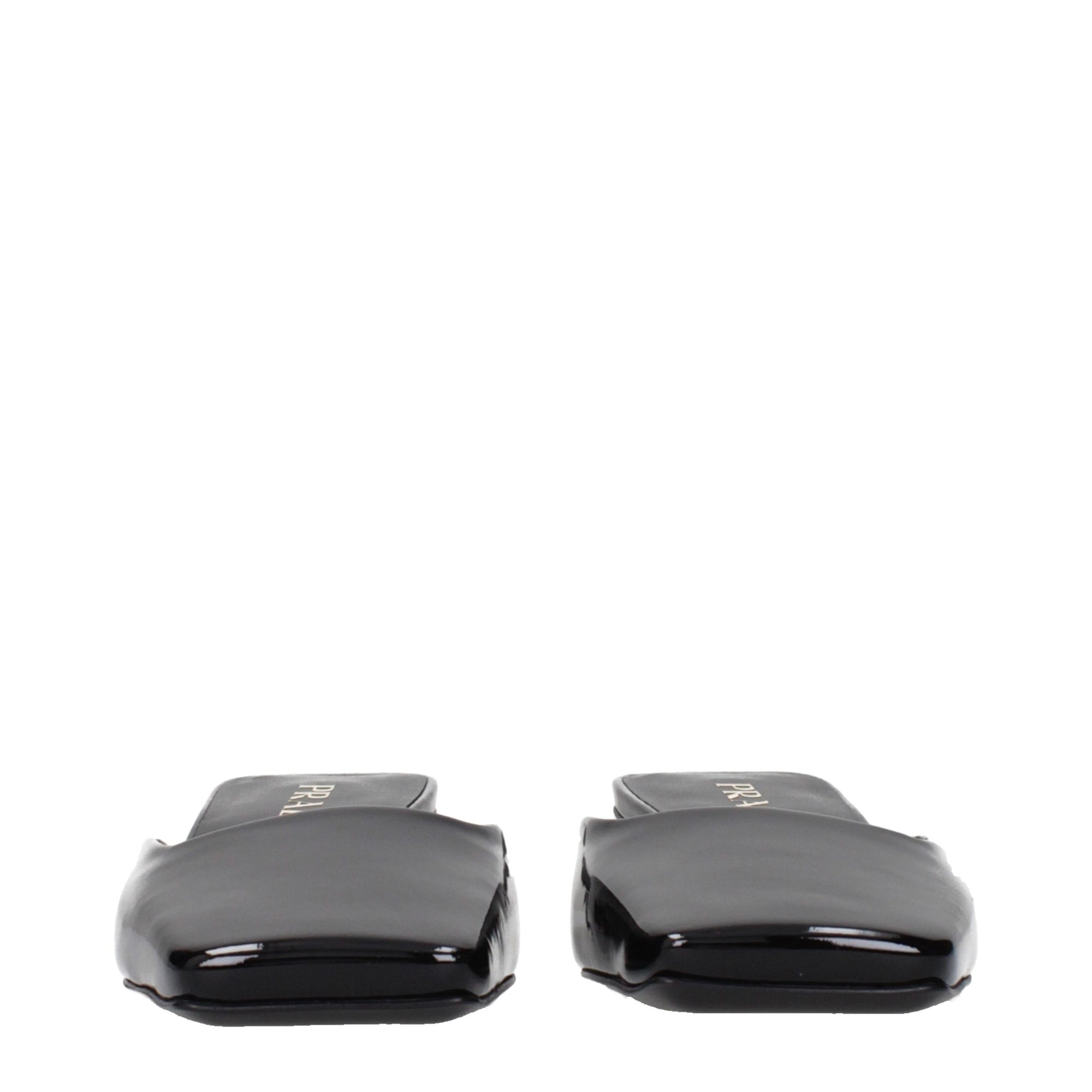 Prada Black Leather Flat Sandals