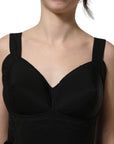 Dolce & Gabbana Black Nylon A-Line Sleeveless Mini Dress