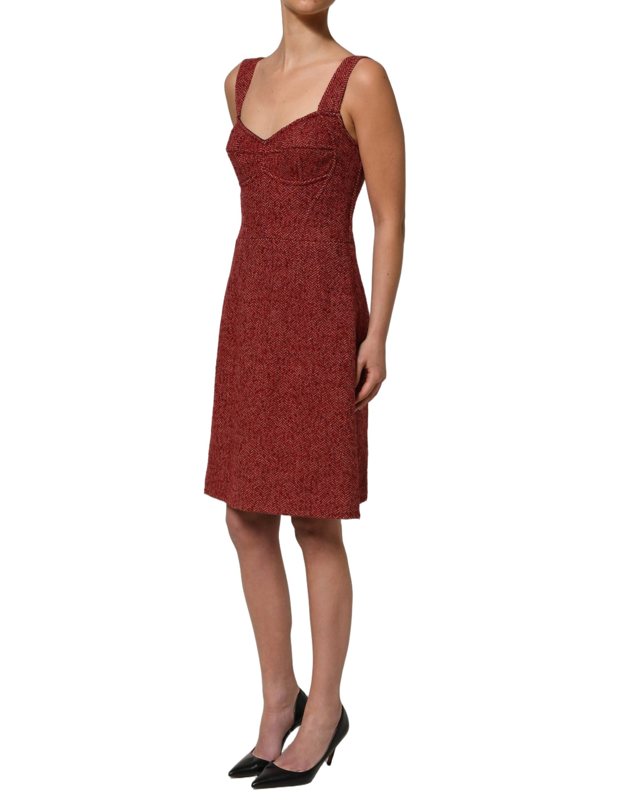 Dolce &amp; Gabbana Multicolor Tweed Belted Babydoll Mini Dress