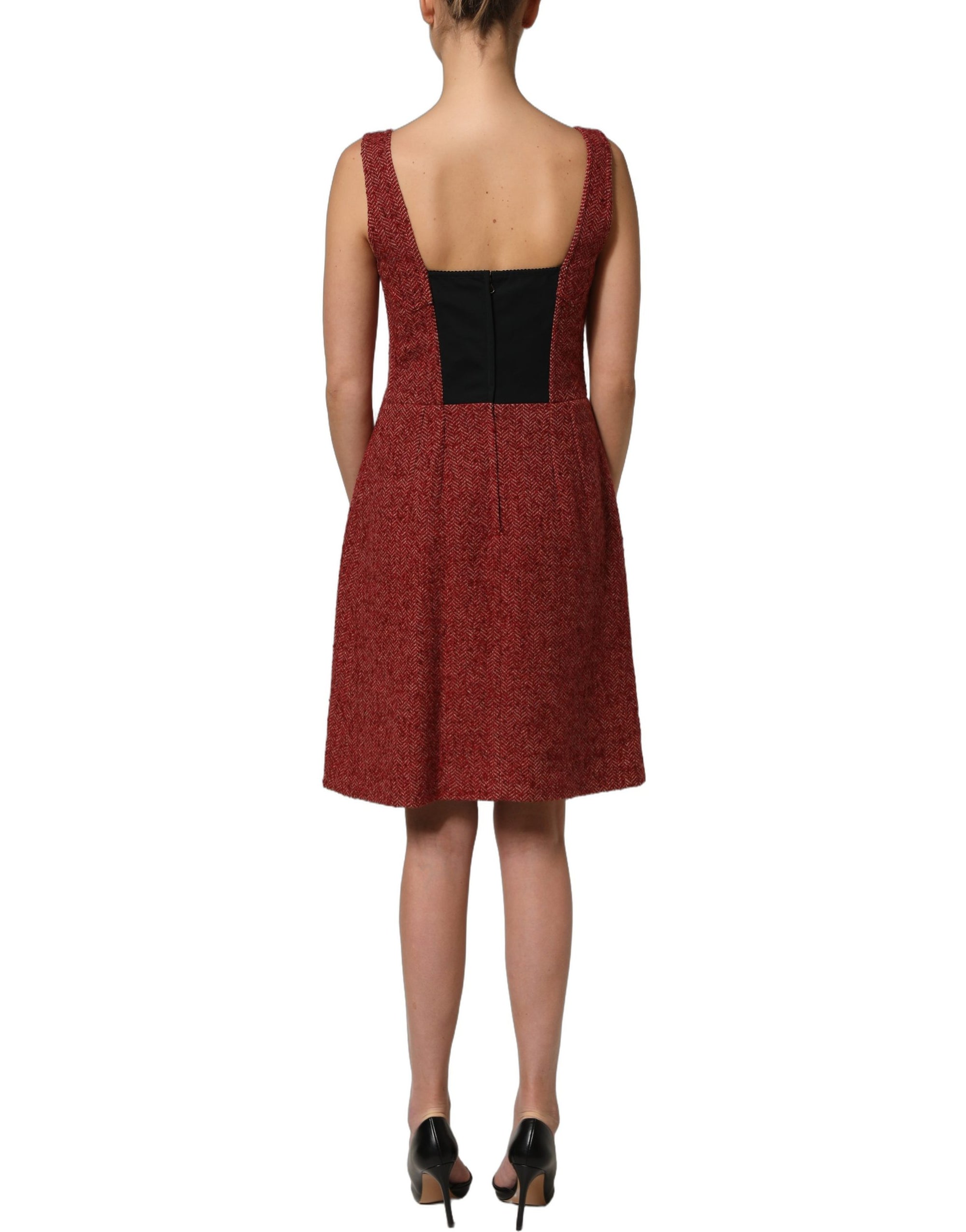 Dolce &amp; Gabbana Multicolor Tweed Belted Babydoll Mini Dress