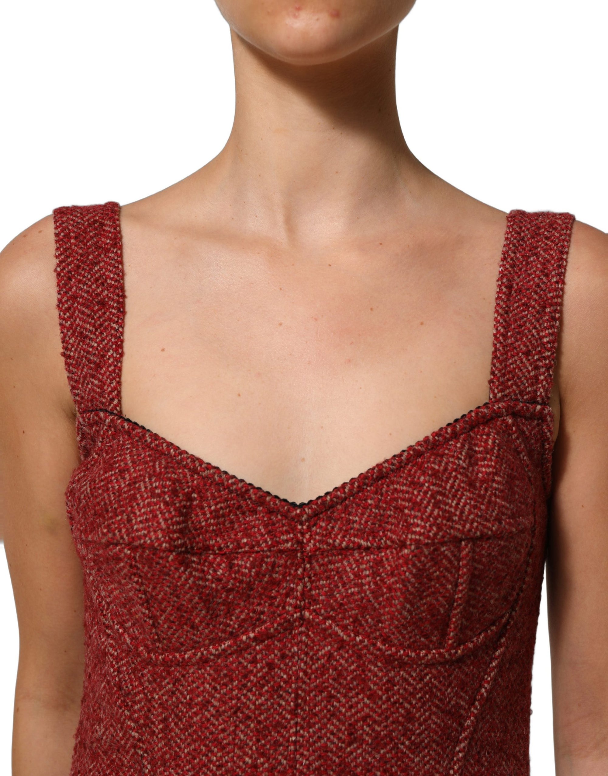 Dolce &amp; Gabbana Multicolor Tweed Belted Babydoll Mini Dress