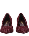 Prada Red Fabric Mid Heel Pumps