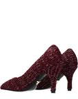 Prada Red Fabric Mid Heel Pumps