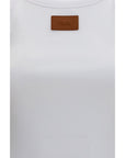 Fendi White Cotton Sleeveles T-Shirt