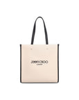 Jimmy Choo Beige Canvas Tote Bag