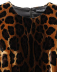 Dolce & Gabbana Brown Leopard Sleeveless Sheath Mini Dress