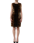 Dolce & Gabbana Brown Leopard Sleeveless Sheath Mini Dress