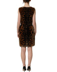 Dolce & Gabbana Brown Leopard Sleeveless Sheath Mini Dress