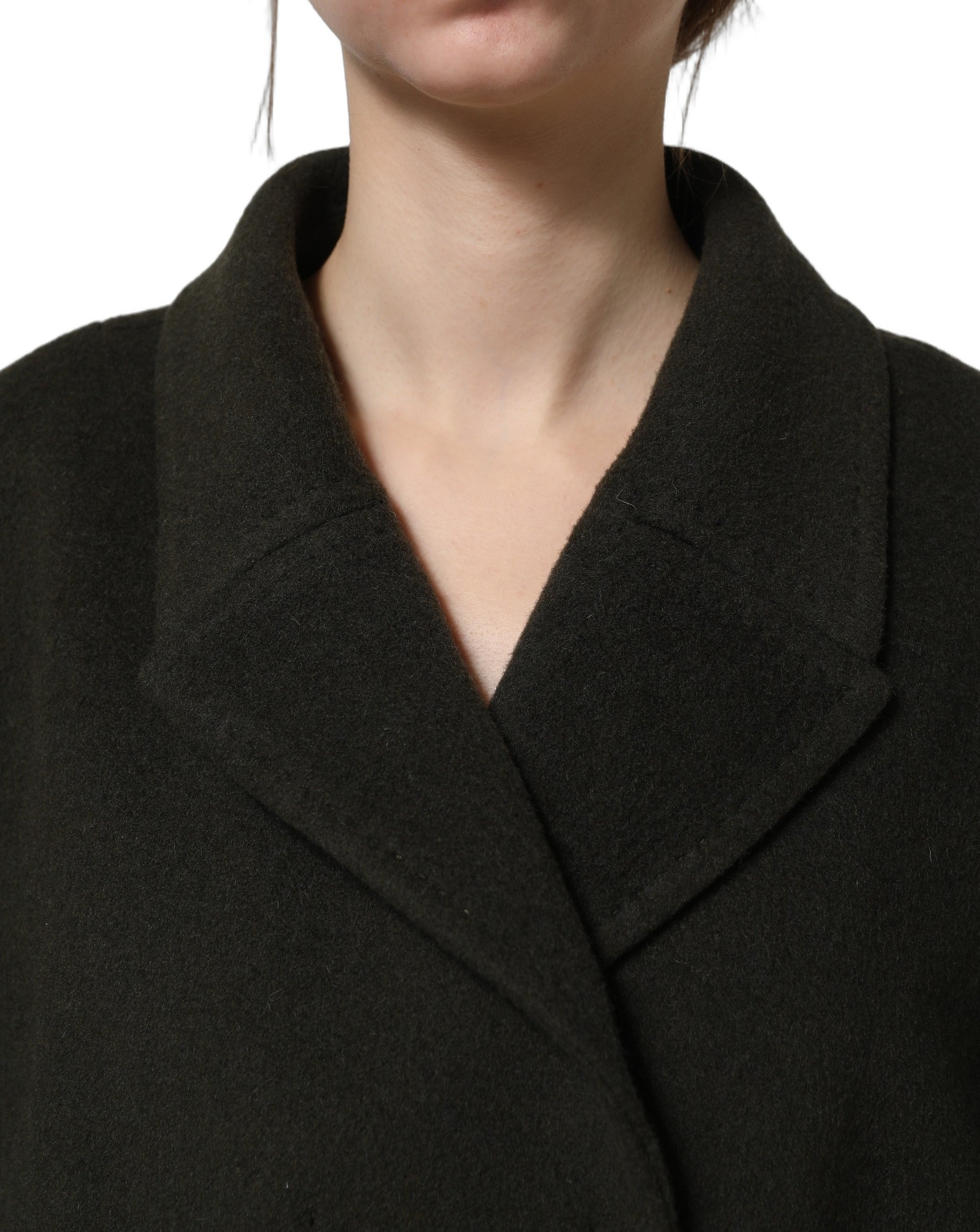 Dolce &amp; Gabbana Dark Green Double Breasted Peacoat Jacket