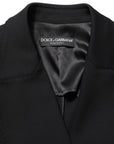 Dolce & Gabbana Black Double Breasted Crepe Blazer Jacket
