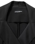 Dolce & Gabbana Black Nylon Double Breasted Coat Jacket