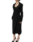 Dolce & Gabbana Black Nylon Double Breasted Coat Jacket
